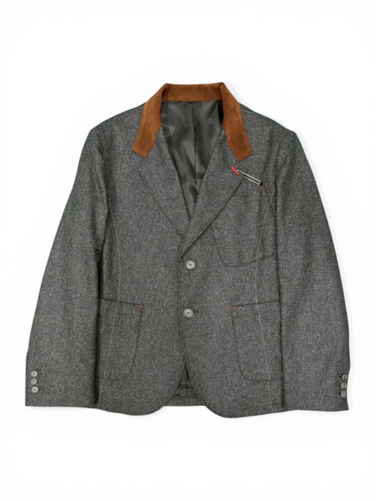 ZIG ZAG STITCH JACKET / CHARCOAL