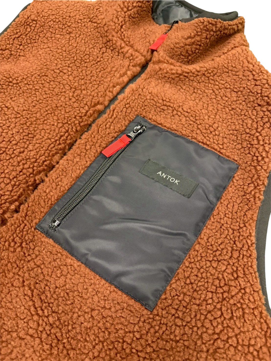 REVERCIBLE QUILTING VEST / BLACK&BROWN