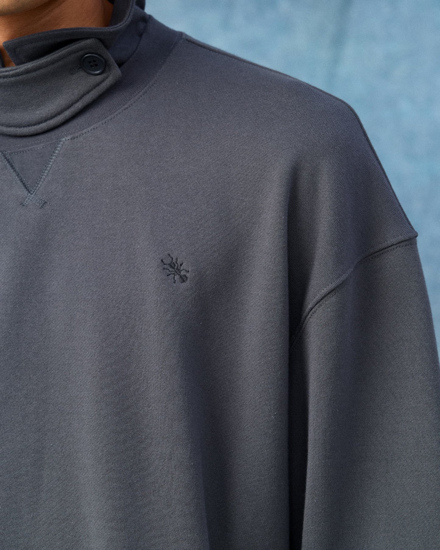 Military Collar Sweatshirt