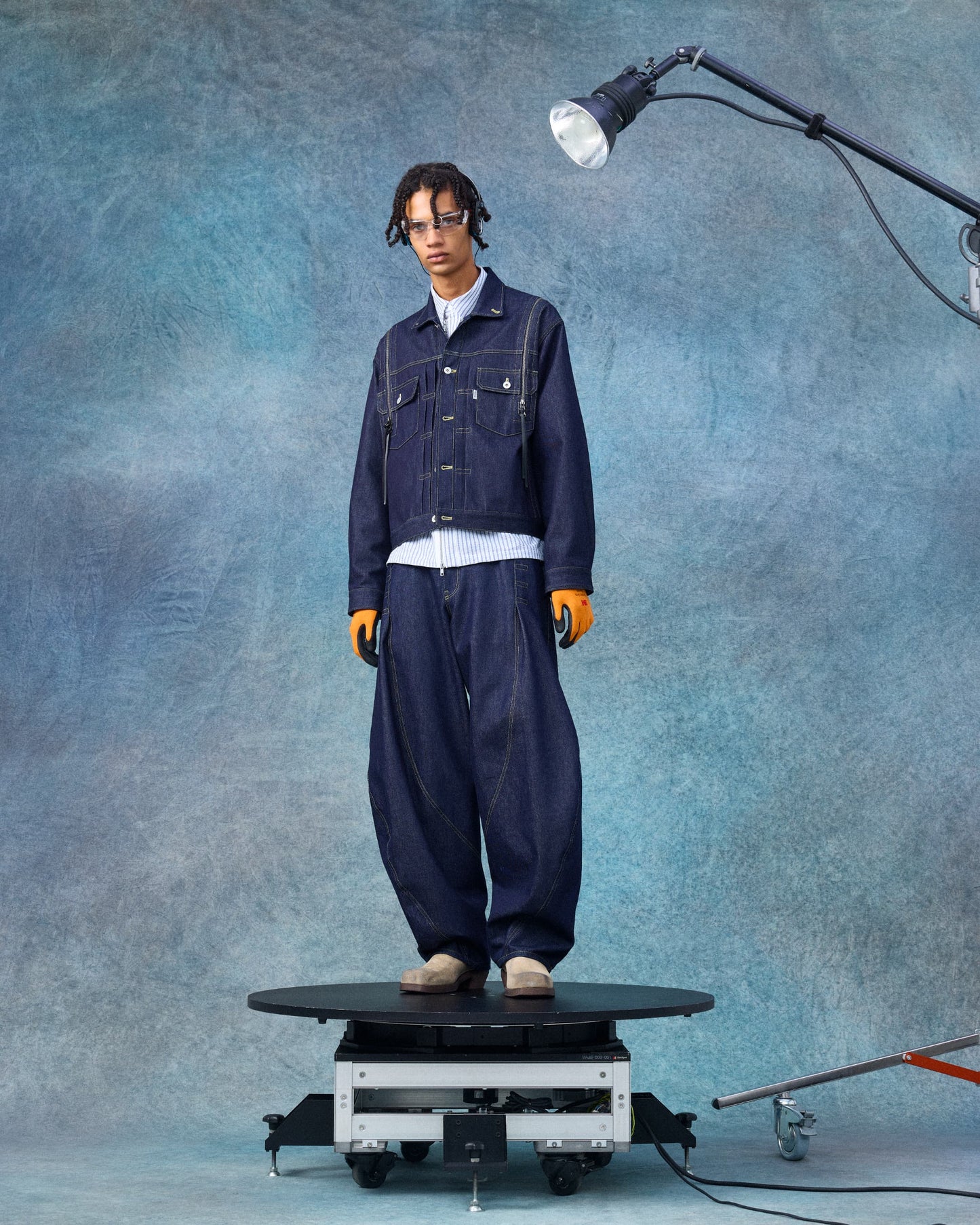 Curve Tuck Pants(Denim)