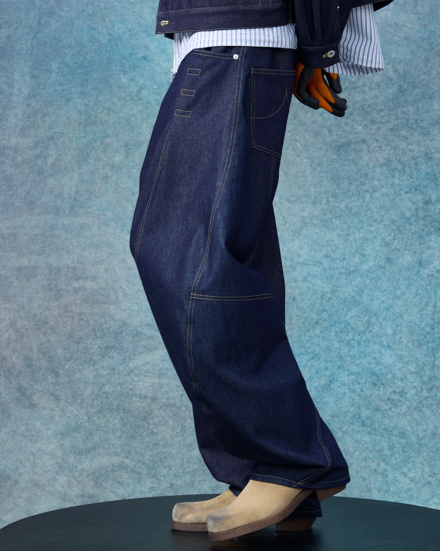 Curve Tuck Pants(Denim)