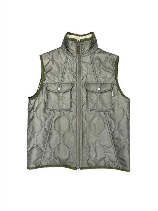REVERCIBLE QUILTING VEST / OLIVE&BEIGE