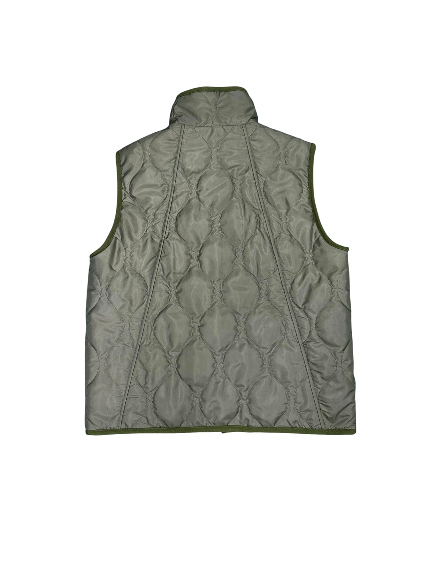 REVERCIBLE QUILTING VEST / OLIVE&BEIGE
