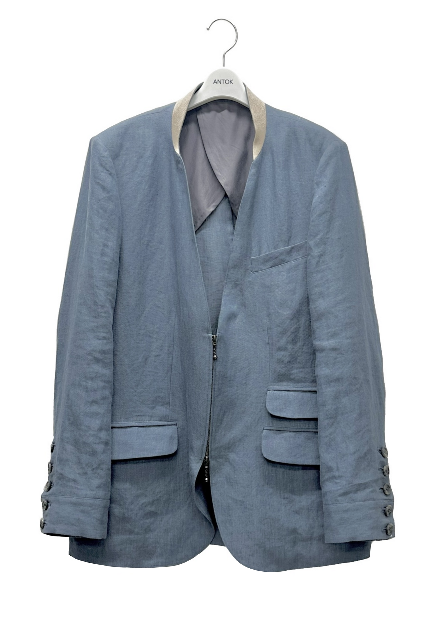 Linen Hemp Zip Skipper Jacket