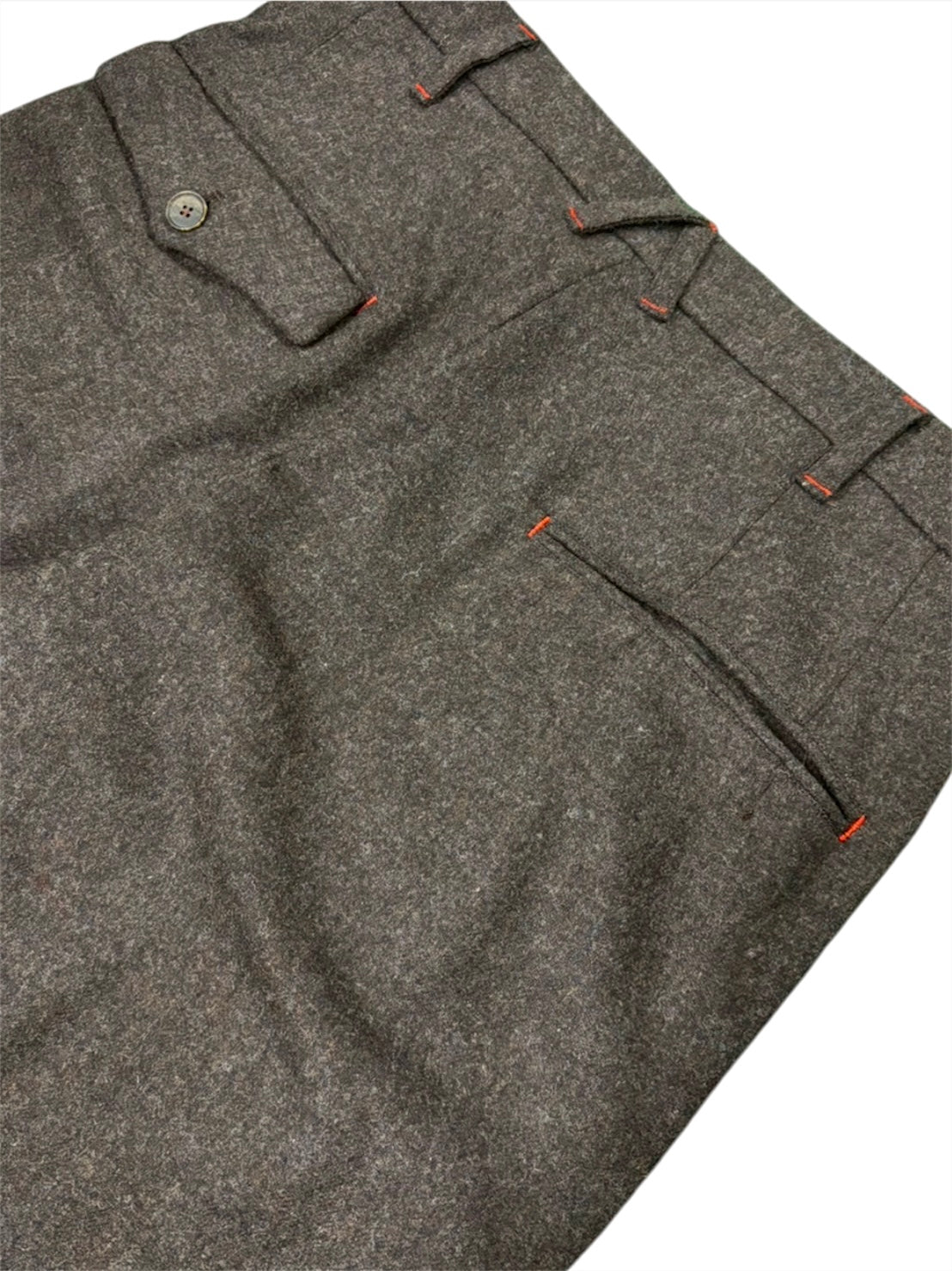 ZIG ZAG STITCH SLACKS / BROWN