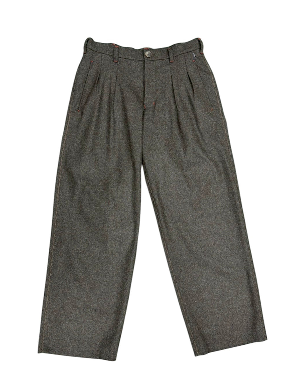 ZIG ZAG STITCH SLACKS / BROWN