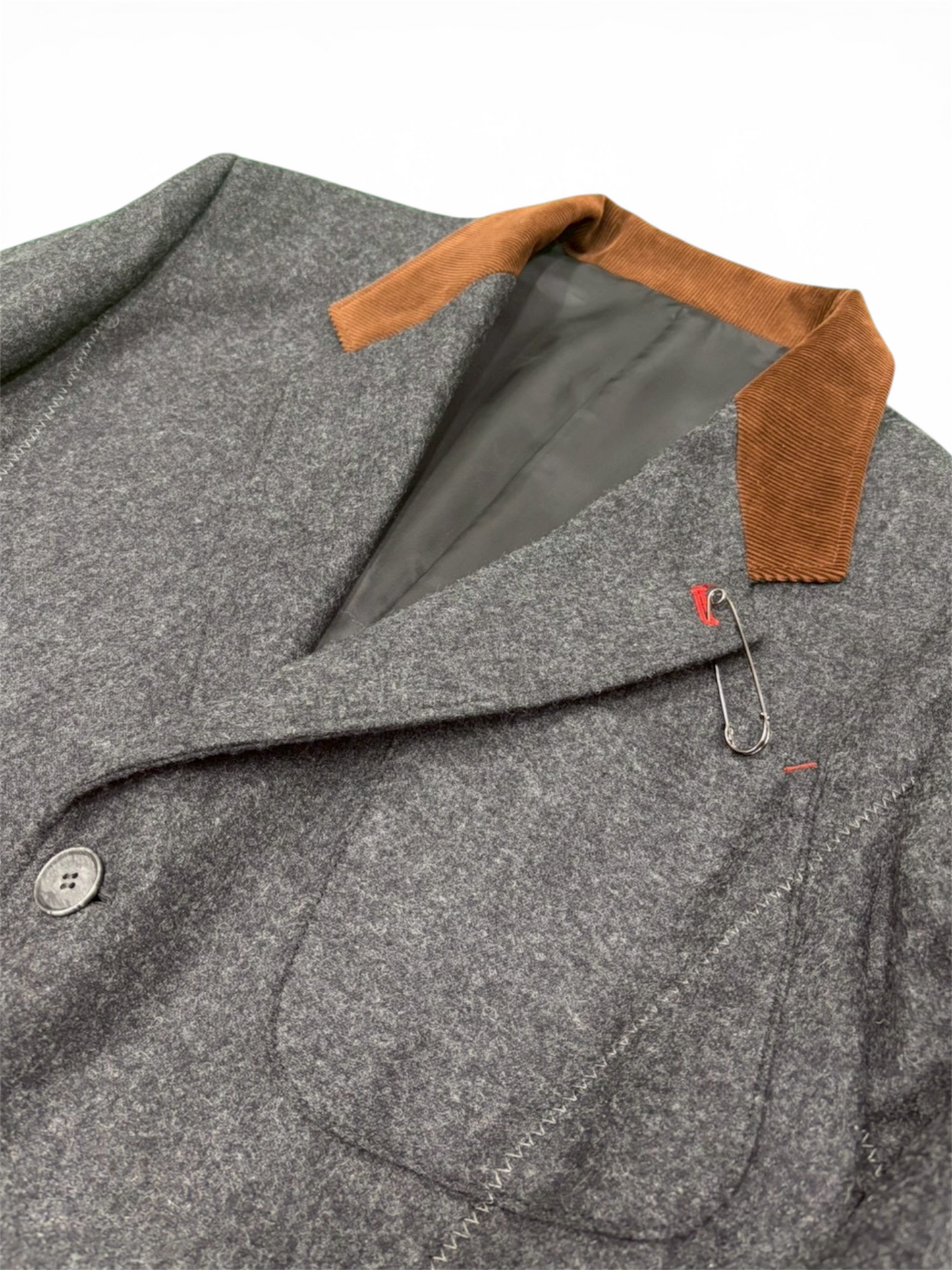 ZIG ZAG STITCH JACKET / CHARCOAL