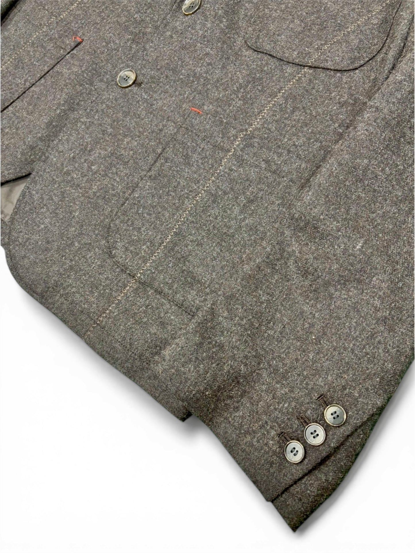 ZIG ZAG STITCH JACKET / BROWN