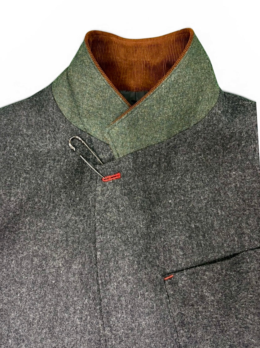 ZIG ZAG STITCH JACKET / CHARCOAL