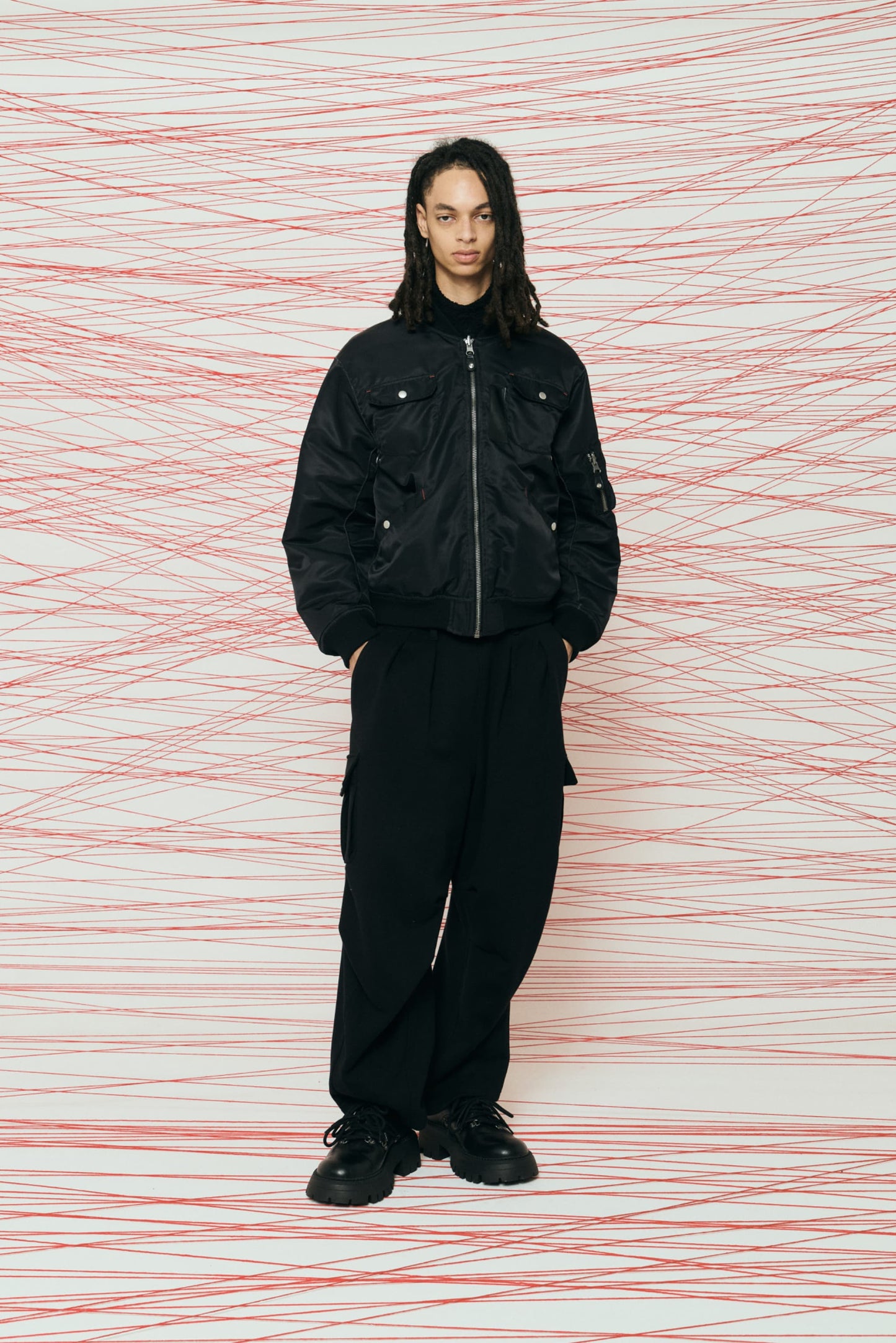 SWEAT CARGO PANTS / BLACK