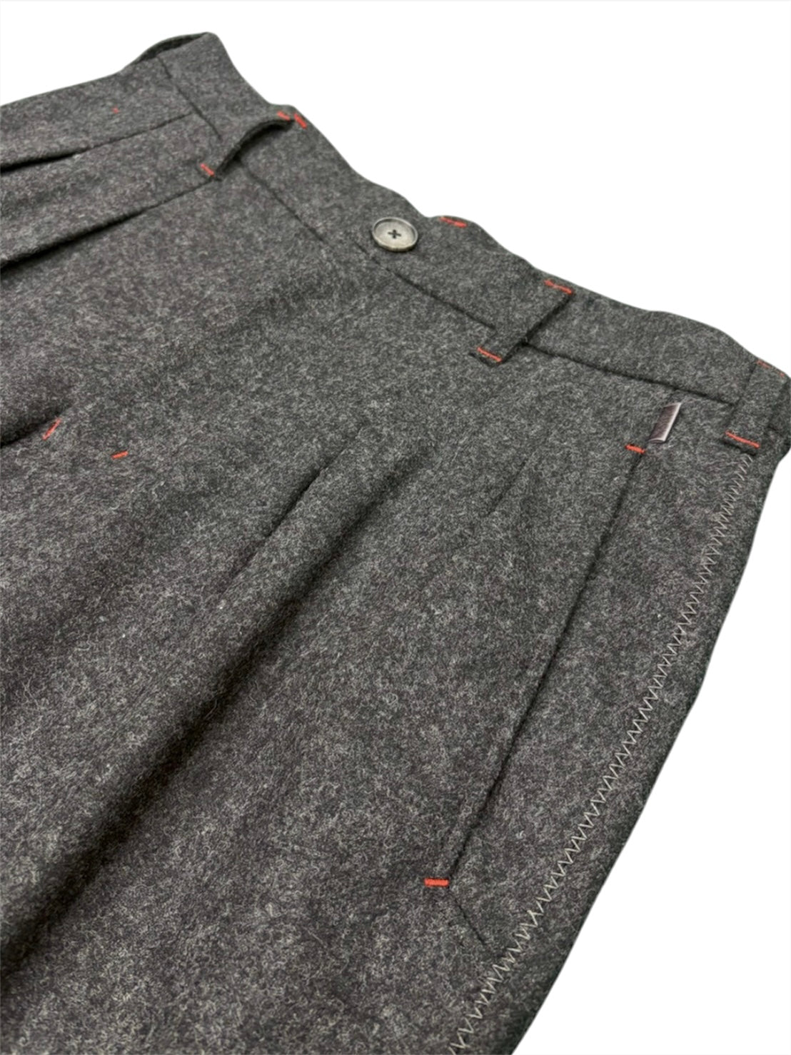ZIG ZAG STITCH SLACKS / CHARCOAL