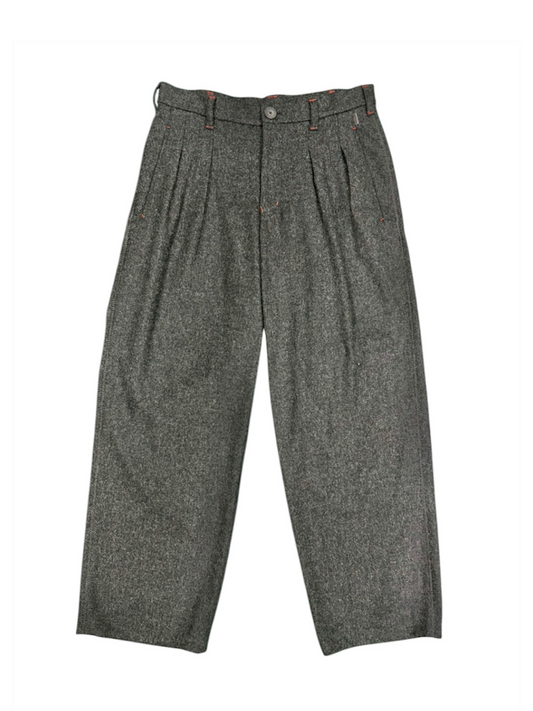 ZIG ZAG STITCH SLACKS / CHARCOAL